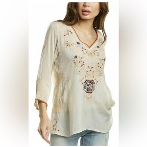 JOHNNY WAS Peyton Blouse Enbroidered Top Women's Small